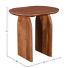 Product view highlighting the 24 inch width and 22 inch height dimensions of the oval wood table and pedestal base