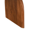 Macro view focusing on the rich texture and vertical wood grain of the sculptural slab base