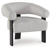 Angled view of Dultish upholstered accent chair
