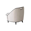 Direct back view of the cream Ebony chair showing the seamless upholstered finish