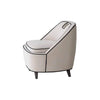 Side profile of the cream variant showcasing the sloping backrest and rounded base