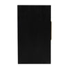 Bird's-eye view of the smooth rectangular tabletop showcasing the subtle wood grain of the dark ebony finish
