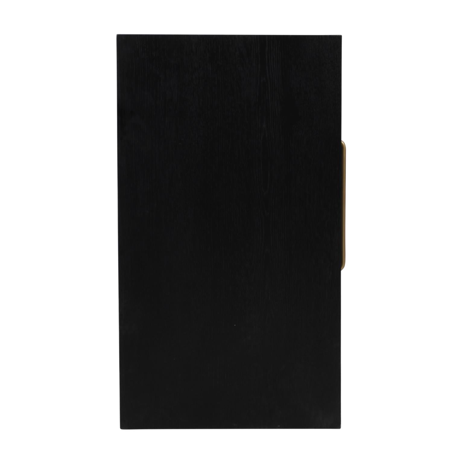 Bird's-eye view of the smooth rectangular tabletop showcasing the subtle wood grain of the dark ebony finish
