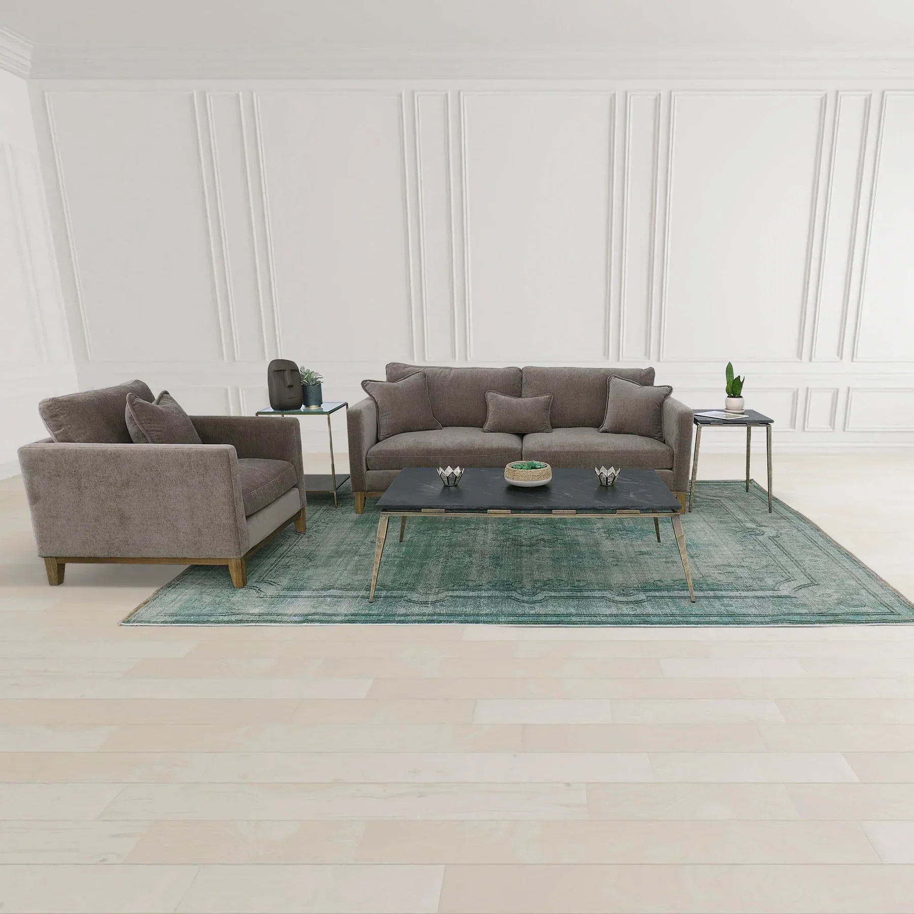 Top-down view showcasing the unique organic grey veining patterns on the polished white marble surface