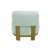 Direct back view demonstrating the solid wood cross-base support and seamless upholstery