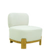 Three-quarter perspective showcasing the plush cushioning and minimalist armless design
