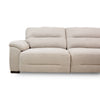 Side perspective of Emily power slide sofa against white
