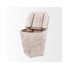 Esagono storage end table with hinged lid open