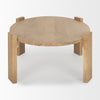 Alternative angled shot showcasing the clean lines and warm natural wood tones of the Evelyn table