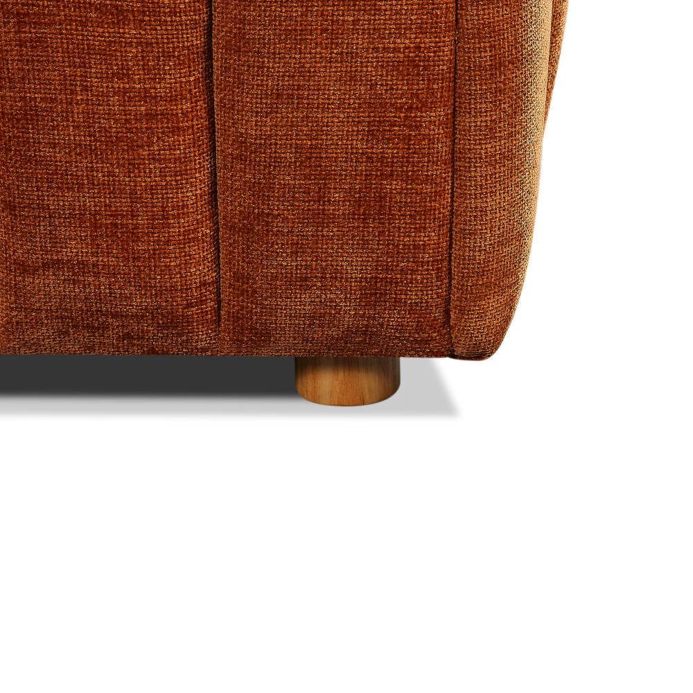 Front view of the Farlov chair variant in a lighter cream-toned textured upholstery