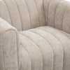 Close-up of the front seat cushion transition to the pedestal base