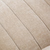 Side profile showcasing the architectural transition from the rounded backrest to the tapered pedestal