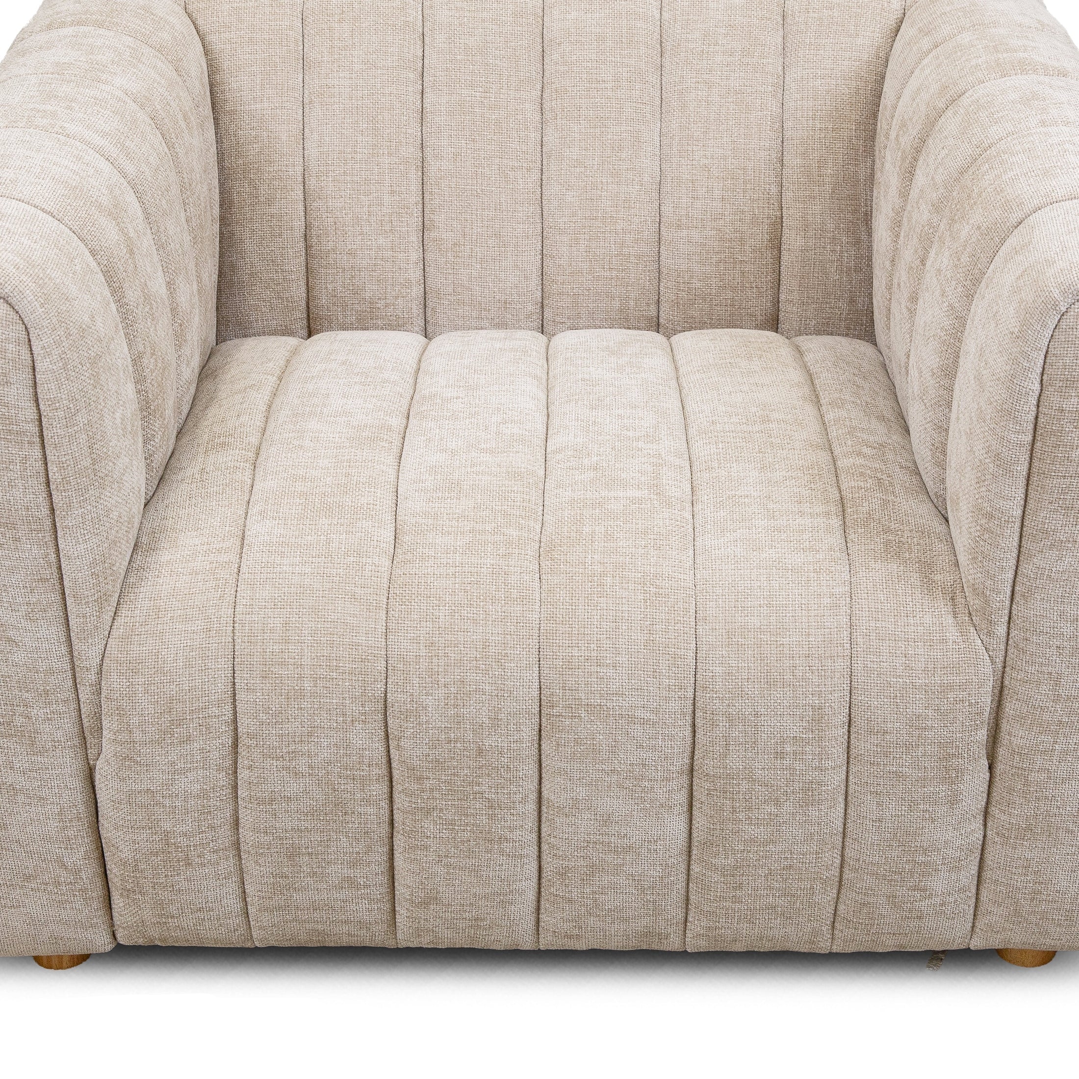Elevated perspective highlighting the plush circular seat and wrap-around back support