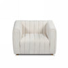 Macro shot focusing on the curvature of the backrest and precise upholstery seams