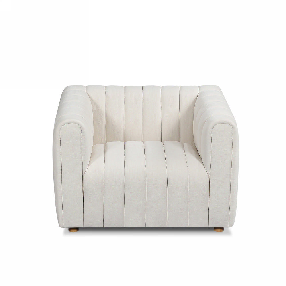 Macro shot focusing on the curvature of the backrest and precise upholstery seams