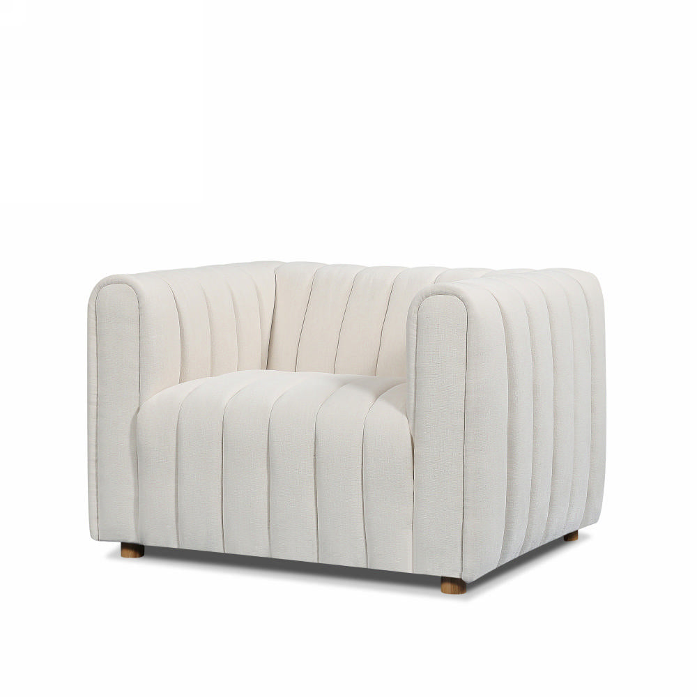 Side profile of the cream variant demonstrating the unique sloping architectural lines