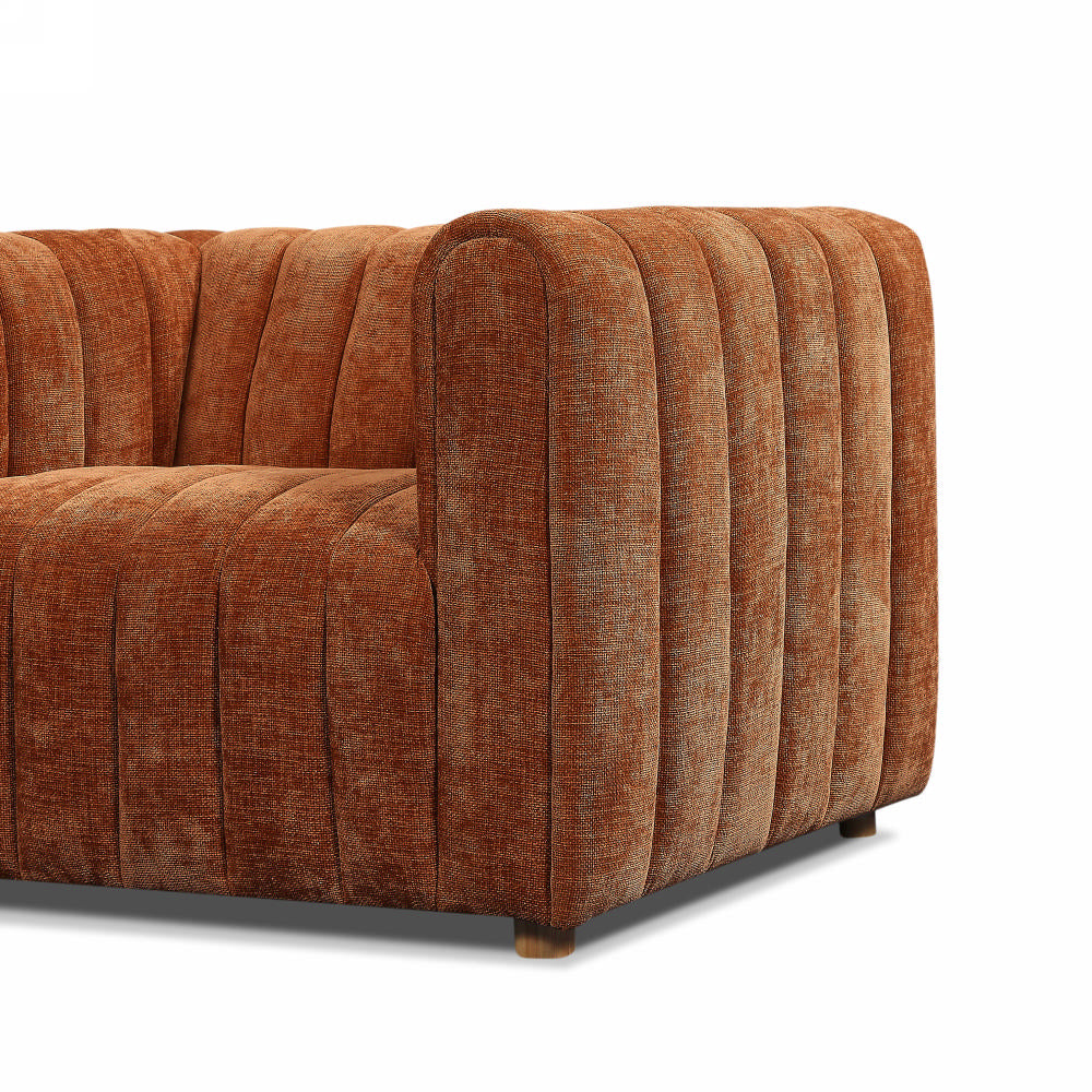 Three-quarter perspective of the cream variant showcasing its soft curves and plush finish
