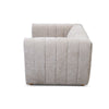 Head-on view of the Farlov chair demonstrating its symmetrical organic form and clean lines