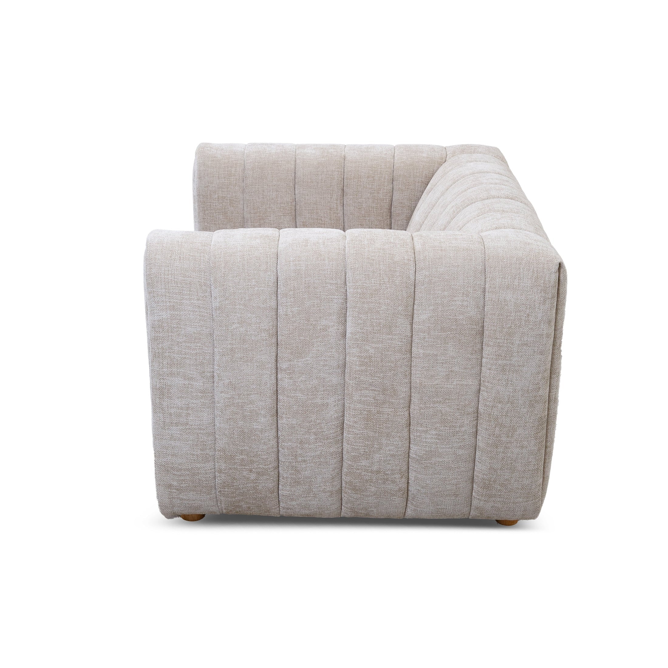 Head-on view of the Farlov chair demonstrating its symmetrical organic form and clean lines