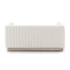 Full rear view of the Fest Tuscany cream loveseat with vertical stitching detail