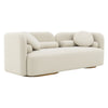 Angled view of Fika Premium Boucle Fabric Sofa in cream, minimalist hygge design