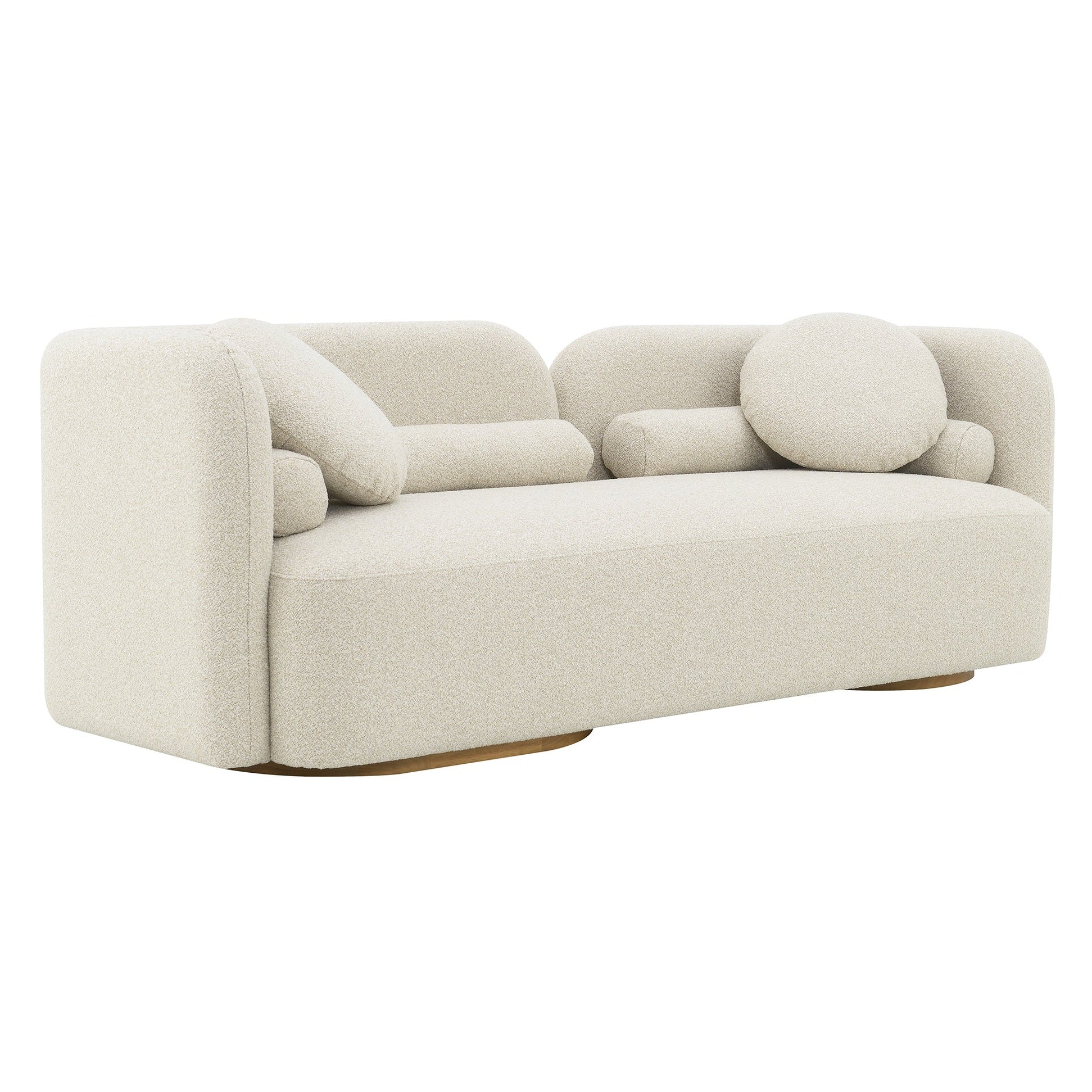 Fika Premium Boucle Fabric Sofa in cream, modern Scandinavian hygge sofa
