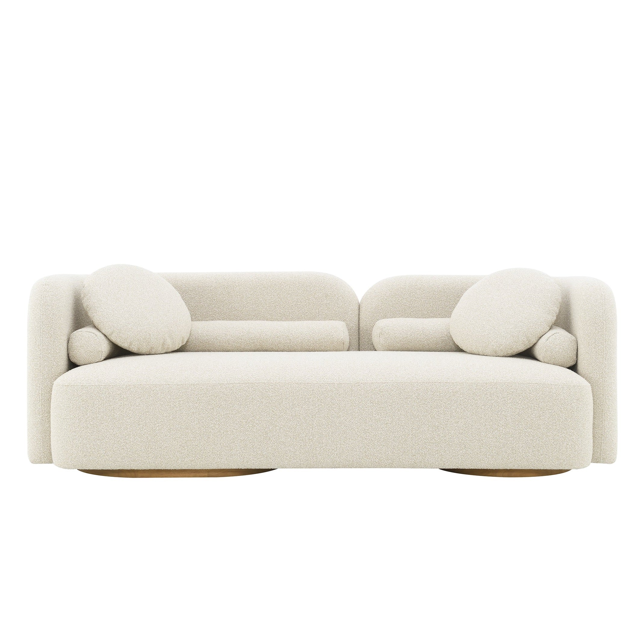 Fika Premium Boucle Fabric Sofa in cream, modern Scandinavian hygge sofa