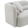 Armrest detail of Fika Premium Mohair Fabric Sofa in beige, soft curved Scandinavian hygge sofa by Hygge Design House