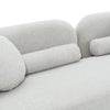 Bolster cushion detail of Fika Premium Mohair Fabric Sofa in beige, minimalist Scandinavian hygge sofa by Hygge Design House