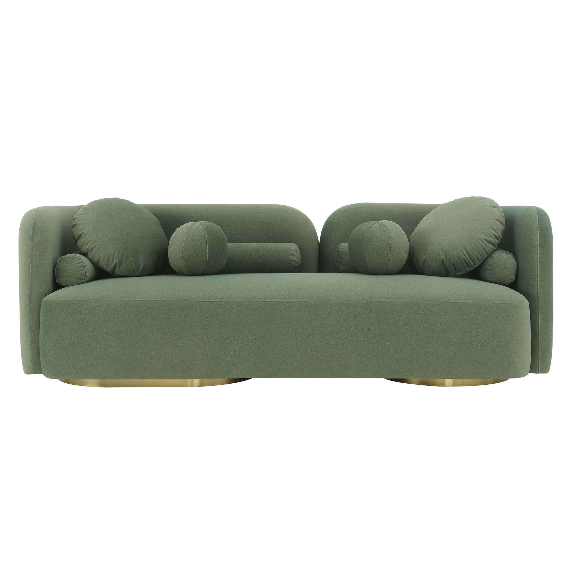 Fika Premium Mohair Fabric Sofa in beige by Hygge Design House, modern Scandinavian hygge style curved sofa for minimalist living rooms in Vancouver