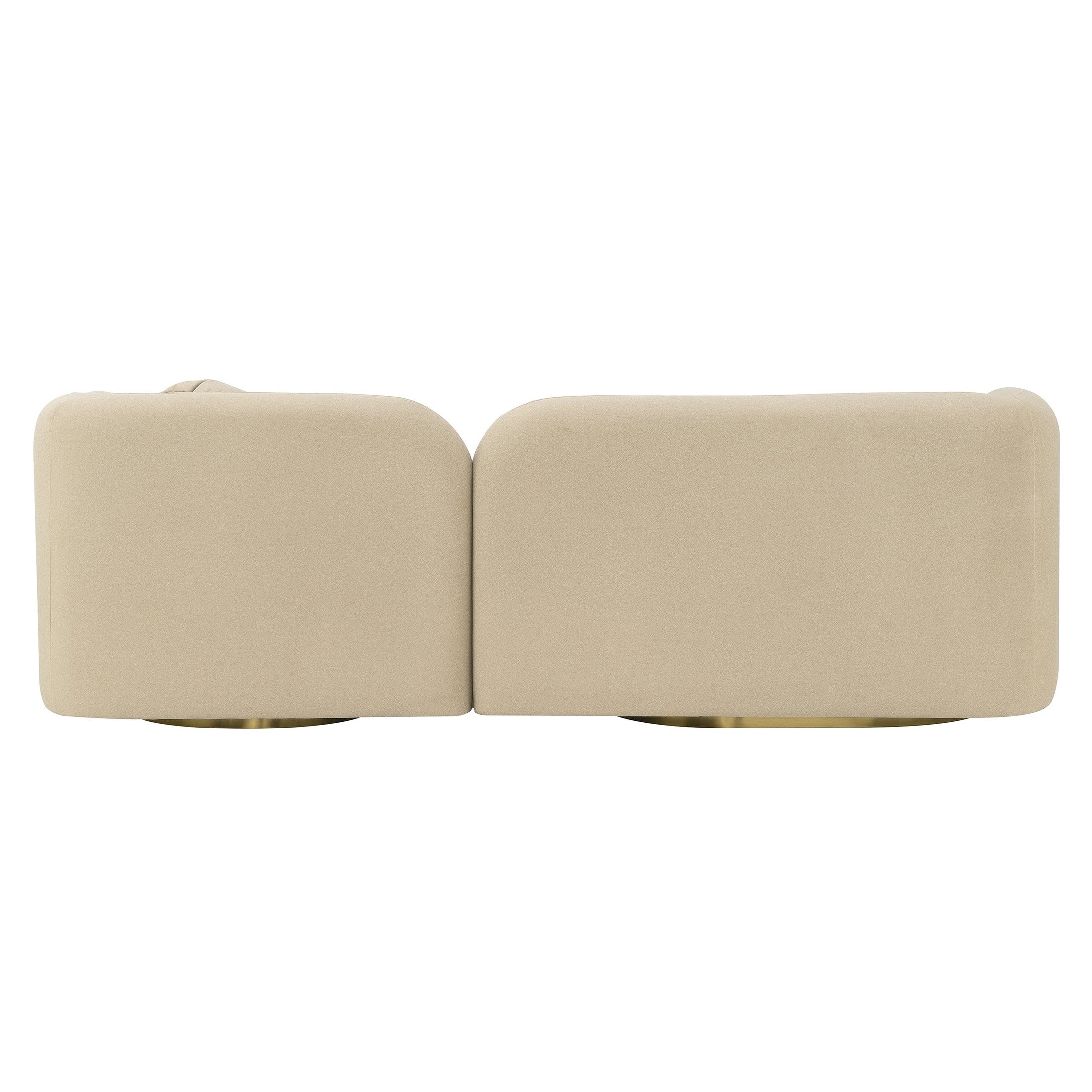 Fika Premium Mohair Fabric Sofa in beige by Hygge Design House, modern Scandinavian hygge style curved sofa for minimalist living rooms in Vancouver