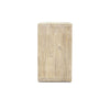 Rear view of the table highlighting the solid vertical support column and seamless natural wood grain finish