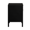 Rear view showing the fully finished matte black back panel and clean structural profile of the unit
