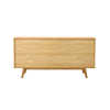 Rear view showing the fully finished natural wood back panel and sturdy construction of the cabinet