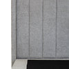 Rear view showing the fully upholstered back panel of the channel-tufted headboard