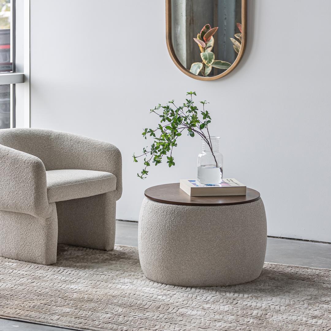 Fleur Chair Buff Front View - Hygge Design House