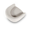 Elevated angled view showcasing the deep circular seat and the seamless wrap-around back support