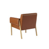 Back view of Forest club chair in brown leather