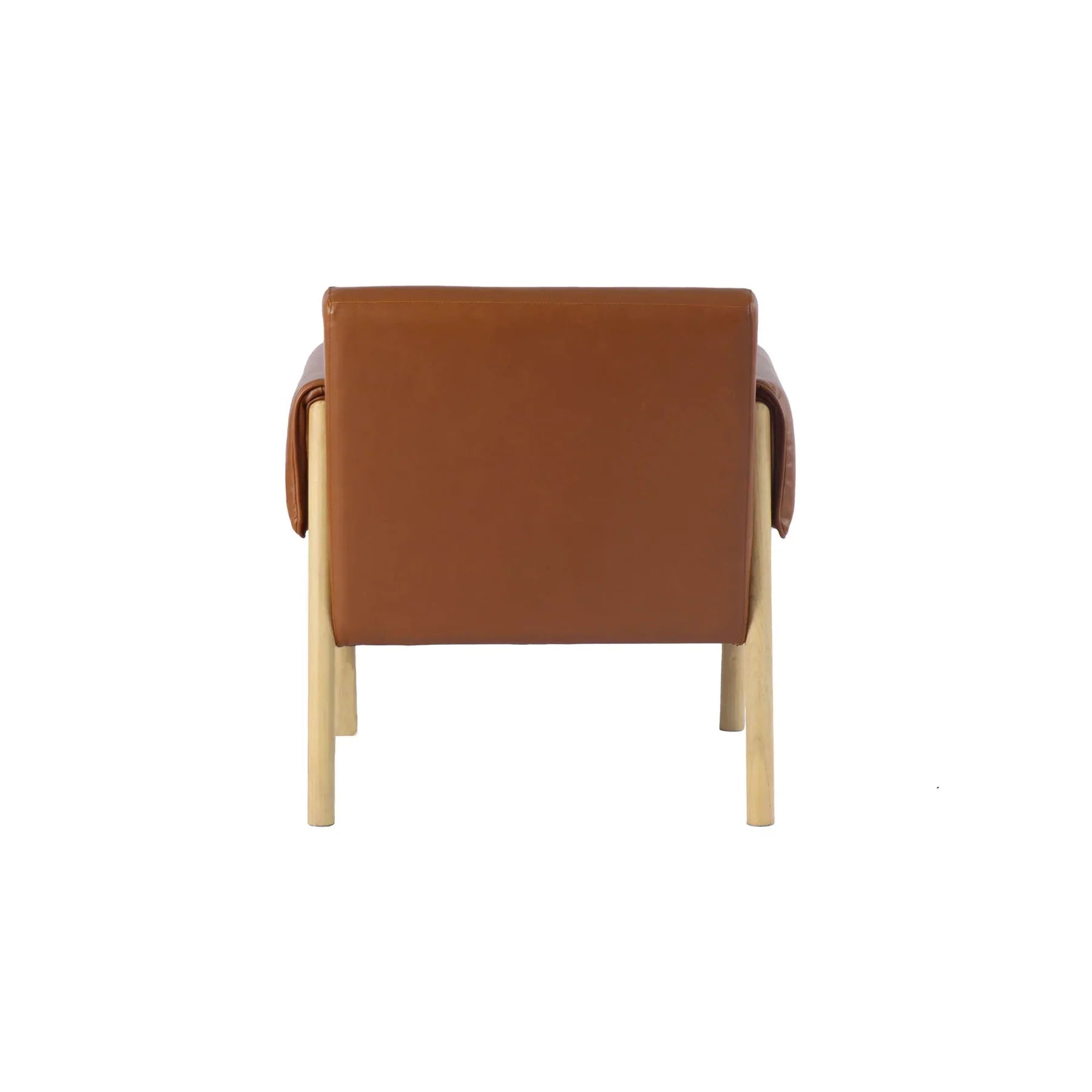 Rear view of Forest club chair in brown leather