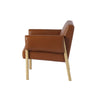 Side view of Forest club chair in brown leather