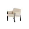 Forest club chair in ivory fabric with black legs