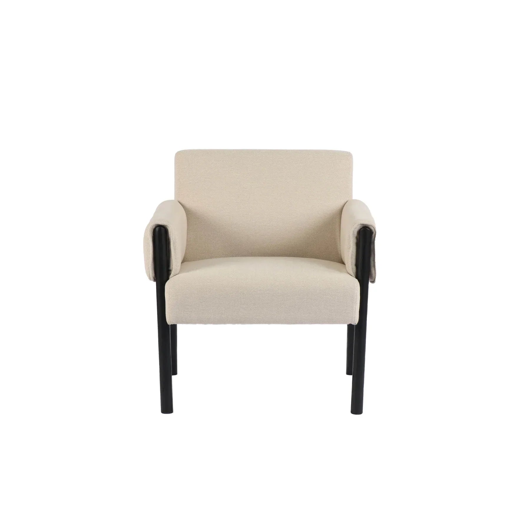 Front view of Forest club chair in ivory fabric