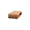 Alternative angled perspective showcasing the solid wood thickness and soft radius corners of the rectangular design