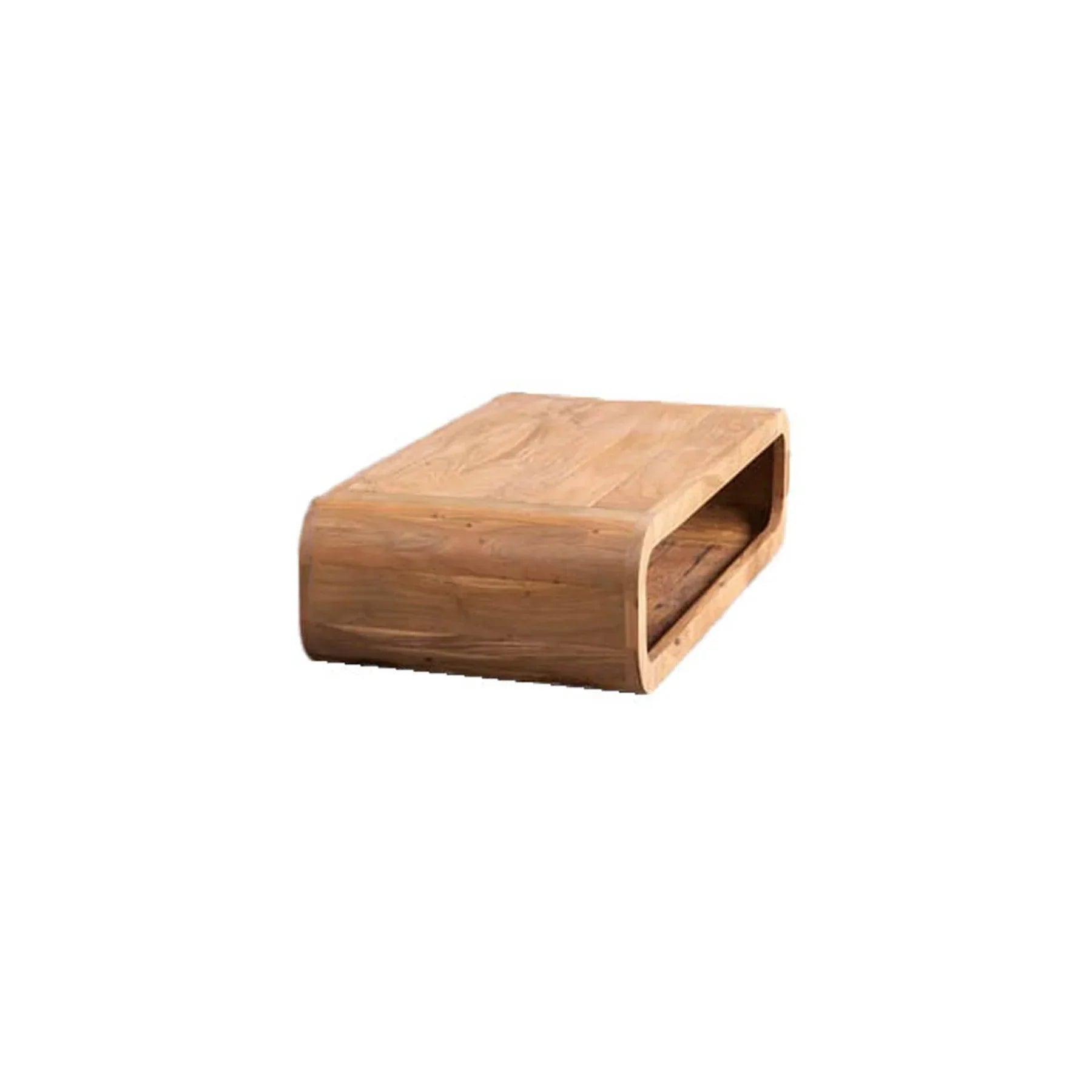Alternative angled perspective showcasing the solid wood thickness and soft radius corners of the rectangular design