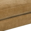 Close-up of the plush seat cushions on the honey brown sofa