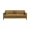 Front view of the Gemma sofa in warm honey brown
