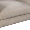 Close-up of seat and back cushions on the sand beige sofa