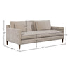 Size specifications for the sand beige Gemma sofa