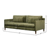 Size chart and dimensions for the Gemma olive green sofa