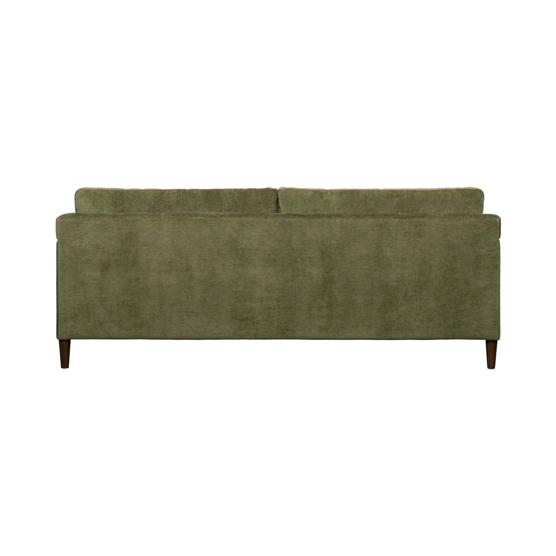 Back view of the Gemma olive green sofa showing clean lines